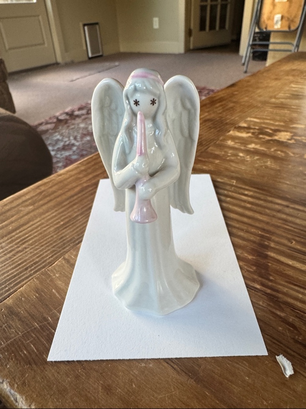 Vintage Flavia Weeden Angel Holiday Ornament - White and Pink